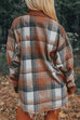 Moxidress Button Up Corduroy Splice Plaid Shacket