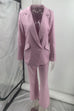 Moxidress One Button Pocketed Blazer and Straight Leg Pants Power Suit Set