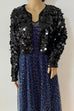 Moxidress Open Front Cropped Sequin Jacket