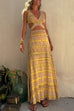 Moxidress V Neck Cut Out Side Split Tie Dye Maxi Dress