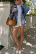 Moxidress Vintage Button Down Pocketed Denim Jacket