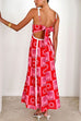 Moxidress Ric Rac Trim Bow Back Palm Soleil Print Maxi Cami Dress