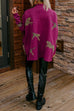 Moxidress High Neck Side Slit Cheetah Pattern Sweater