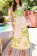 Moxidress Palm Canyon Print Criss Cross Halter Maxi Dress