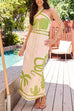 Moxidress Palm Canyon Print Criss Cross Halter Maxi Dress