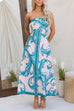 Moxidress Strapless Tube Unique Print Swing Maxi Dress