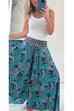 Moxidress Elastic Waist Wide Leg Palazzo Printed Casual Pants