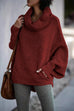 Moxidress Cowl Neck Batwing Sleeves Loose Sweater