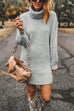 Moxidress Turtleneck Long Sleeves Ribbed Knit Sweater Dress(in 7 Colors!)