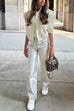 Moxidress Glam Straight Leg Metallic Faux Leather Pants