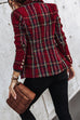 Moxidress Double Breasted Open Front Plaid Blazer Jacket