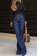 Moxidress Button Fly Bell Bottoms Denim Pants