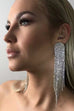 Moxidress Sparkly Luxury Rhinestone Dangle Tassel Earrings