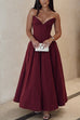 Moxidress V Neck Strapless Corset Swing Maxi Dress