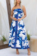 Moxidress Strapless Tube Unique Print Swing Maxi Dress