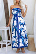 Moxidress Strapless Tube Unique Print Swing Maxi Dress