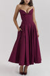 Moxidress V Neck Strapless Corset Swing Maxi Dress