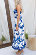 Moxidress Strapless Tube Unique Print Swing Maxi Dress