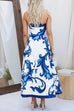 Moxidress Strapless Tube Unique Print Swing Maxi Dress