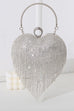 Moxidress Luxury Heart Shape Rhinestones Tassel Evening Handbag