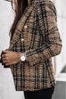 Moxidress Double Breasted Open Front Plaid Blazer Jacket