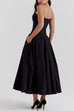 Moxidress V Neck Strapless Corset Swing Maxi Dress