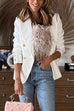 Moxidress Lapel Double Breasted Open Front Blazer Jacket