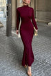 Moxidress Turtleneck Slim Fit Mermaid Maxi Sweater Dress