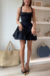 Moxidress Square Neck Bow Knot Backless Mini Dress