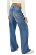 Moxidress Casual Wide Leg Distressed Denim Pants