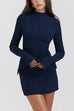 Moxidress Mockneck Long Sleeves Bodycon Mini Dress