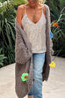 Moxidress Flower Applique Open Front Slouchy Midi Sweater Cardigan(in 3 Colors)