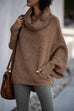 Moxidress Cowl Neck Batwing Sleeves Loose Sweater