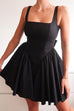 Moxidress Square Neck Bow Knot Backless Mini Dress