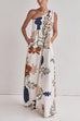 Moxidress Tie Knot One Shoulder Floral Print Maxi Dress