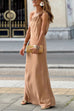 Moxidress Decorative Knot One Shoulder Sleeveless Maxi Party Dress