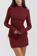 Moxidress Mockneck Long Sleeves Bodycon Mini Dress