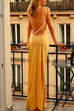 Moxidress One Shoulder Backless Satin Maxi Party Dress