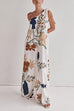 Moxidress Tie Knot One Shoulder Floral Print Maxi Dress