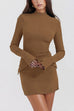 Moxidress Mockneck Long Sleeves Bodycon Mini Dress