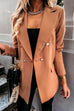 Moxidress Lapel Double Breasted Open Front Blazer Jacket