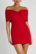 Moxidress Bow Off Shoulder Bodycon Mini Party Dress