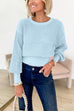 4 Colors Crewneck Back Cut Out Splice Knitting Sweater