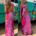 Moxidress Strappy Backless Tie Dye Maxi Dress