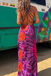 Moxidress Strappy Backless Tie Dye Maxi Dress