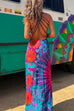 Moxidress Strappy Backless Tie Dye Maxi Dress