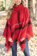 Moxidress Soft Tassel Lattice Cloak Poncho Sweater