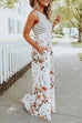 Moxidress Sleeveless Stripes Splice Floral Maxi Dress