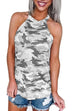 Moxidress Halter Sleeveless Camo Tops