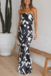 Moxidress Off Shoulder Sleeveless Geometric Printed Maxi Party Dress